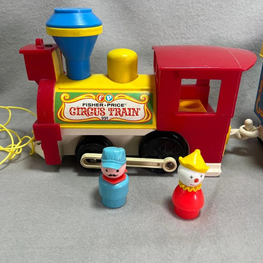 Fisher-Price Circus Train 991 Vintage 1973 Near Complete Whistle Works Original